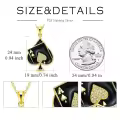 wholesale 925 Sterling Silver Black Enamel Ace of Spades Heart Pendant Necklace for Women-0-3