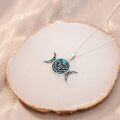 wholesale 925 Sterling Silver Abalone Shell Lotus Flower Triple Moon Goddess Pendant Norse Viking Amulet Necklace for Women Girls-0-3