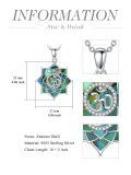 TOUPOP Sterling Silver Abalone Lotus Om Necklace For Women-0-3