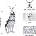 wholesale Gold 925 Sterling Silver Boxer Dog CZ Pendant Necklace for Pet Lovers-0-3