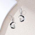 wholesale 925 Sterling Silver Rabbit Crescent Moon Star Leverback Drop Earrings -0-3