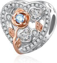 wholesale 925 Sterling Silver Rose Bead Birthstone Charm Bracelet for Mother s Day Wedding Birthday Gifts for Women-12 Dec - Topaz