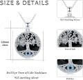 wholesale 925 Sterling Silver Tree of Life Pendant with Blue Opal & Black Opal - Evil Eye s for Her-0-5