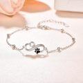 wholesale 925 Sterling Silver Infinity Heart Paw Print Bracelet for Women Pet Lovers s-0-1