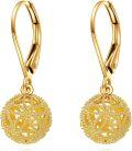 wholesale 14K Gold Filigree Round Drop Earrings for Women - Trendy s-0-0