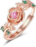 wholesale Sterling Silver Rose Gold Adjustable Rose Ring for Women-0-0