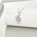 wholesale 925 Sterling Silver Ballet Dancer Musical Note Pendant Necklace With Rose Gold Accents And Crystal Details-0-3
