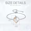 TOUPOP Sterling Silver & Rose Quartz Butterfly Initial Letter B Link Bracelet-0-5