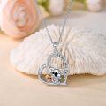 wholesale 925 Sterling Silver Koala Heart Pendant Necklace with Cubic Zirconia Gift Boxed Jewelry for Mom Wife Girlfriend Daughter Birthday Mothers Day Anniversary Valentine's Day Present Ideas-0-3