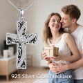 wholesale 925 Sterling Silver & Black Onyx Elegant Christian Cross Pendant Necklace for Women, Faith Jewelry Gift-0-4