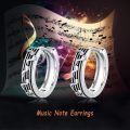 wholesale 925 Sterling Silver Music Note Huggie Hoop Earrings for Women and Girls-0-5