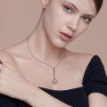 wholesale 925 Sterling Silver Red Stone Gothic Pendant with Inverted Cross and Pentagram Charm Necklace for Women-0-1
