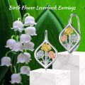 wholesale Sterling Silver Flower Leverback Earrings for Women Teens Birthday-0-2