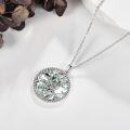 wholesale 925 Sterling Silver Tree of Life Pendant with Green Agate Stone - Mother's Day  for Her-0-4