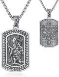 wholesale 925 Sterling Silver Saint Christopher Pendant with Chain and Virgin Mary Medallion Necklace for Men Women 3D Engraved Protection  Set-0-0