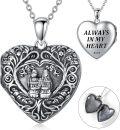 wholesale 925 Sterling Silver Metal Heart Shaped Photo Locket Pendant Necklace 925 S925 Always in My Heart Engraved  for Women Girls-0-0