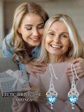 wholesale 925 Sterling Silver Heart Birthstone Celtic Knot Dangle Leverback Earrings-0-109