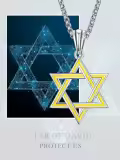 wholesale 925 Sterling Silver Yellow Enamel Star of David Pendant Necklaces Wholesale for Men s-0-5