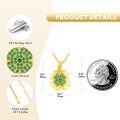 wholesale Gold 925 Sterling Silver Four-Leaf Clover Pendant Necklace with Green Stones - Irish Luck Charm Jewelry-0-2