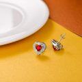 wholesale 925 Sterling Silver Birthstone Heart Stud Earrings Jewelry Gifts for Women-0-50