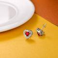 wholesale 925 Sterling Silver Birthstone Heart Stud Earrings Jewelry Gifts for Women-0-50