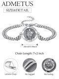 wholesale 925 Sterling Silver Saint Anthony Medal Charm Bracelet for Men with Extender Chain - Pray For Us Design-0-1