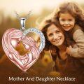 wholesale 925 Sterling Silver Heart-Shaped Mother and Child Pendant Necklace - Perfect Gift for Mom or Grandma-0-5