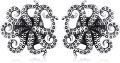 wholesale 925 Sterling Silver Octopus Stud Earrings for Women Girls Minimalist Sea Life s 6mm Diameter Hypoallergenic Nickel Free Post Backs (Silver)-0-0