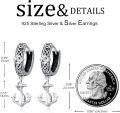 wholesale 925 Sterling Silver Anchor Design Celtic Knot Huggie Hoop Earrings for Men & Women-0-3
