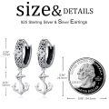 wholesale 925 Sterling Silver Anchor Design Celtic Knot Huggie Hoop Earrings for Men & Women-0-3
