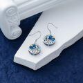 TOUPOP Sterling Silver Blue Crystal Seahorse Earrings Ocean Jewelry Gifts-0-4