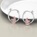 wholesale 925 Sterling Silver French Bulldog Charm Hoop Earrings Gift for Women and Girls-0-2