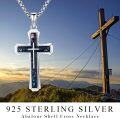 wholesale 925 Sterling Silver Cross Pendant with Abalone Shell Inlay and Multi-Color Stones for Men-0-5