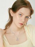 wholesale 925 Sterling Silver Heart Necklace Wholesale With Love You Inscription And Pink Flamingo Charm-0-3