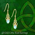 wholesale 14k Gold Celtic Knot Teardrop Moonstone Drop Earrings-0-4