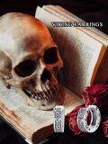 wholesale 925 Sterling Silver Viking Skull & Chain Design Huggie Hoops - Vintage Style  for Him Her Kids-0-5