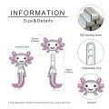 wholesale 925 Sterling Silver Cute Axolotl Earrings Wholesale With Pink Enamel Details-0-3