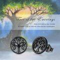 wholesale 925 Sterling Silver Black Celtic Knot Tree Of Life Stud Earrings for Women Men - Christmas Gift Idea-0-5