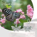 wholesale 925 Sterling Silver Green Moss Agate Butterfly Drop Earrings for Women Girls Gift Idea-0-5