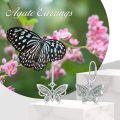 wholesale 925 Sterling Silver White Gold Plated Butterfly Moss Agate Drop Earrings-0-5