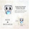 wholesale 925 Sterling Silver Blue Moonstone Owl Stud Earrings-0-4