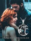 wholesale 925 Sterling Silver Black Onyx Tree of Life Love Couples Pendant Necklace 43mm-0-5