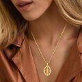 wholesale 925 Sterling Silver Plated Gold Metal Virgin Mary Pendant Necklace with Stones and Cross Design - Catholic Religious Jewelry for Women Girls Gifts 24 Chain Length-0-3