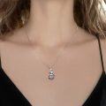 wholesale 925 Sterling Silver Rainbow Crystal Fox Pendant Necklace for Women-0-3