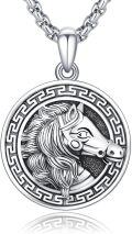 wholesale 925 Sterling Silver Horse Head Pendant Necklaces for Men & Women s-0-0