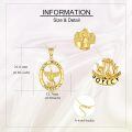 wholesale 14k Gold Saint Michael Protect Us Winged Angel Oval Pendant Necklace-0-3