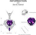 wholesale 925 Sterling Silver Amethyst Birthstone Necklace for Women-0-3