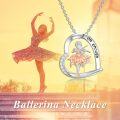 wholesale 925 Sterling Silver Rose Gold Ballerina Dancer Heart Pendant Necklace with I am enough Engraving-0-3