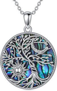 wholesale 925 Sterling Silver Abalone Shell Celtic Tree of Life Pendant Necklace-Abalone Shell Tree of Life