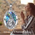 wholesale 925 Sterling Silver Saint Patrick Protect Us Oval Medal Necklace-0-2